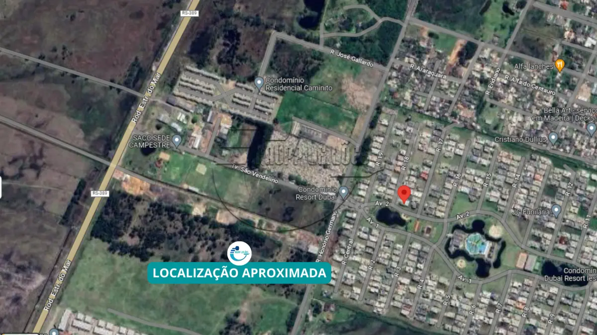 LOTE 001 - 02ª DATA - (CAPÃO DA CANOA/RS) Um terreno, c/ área de 387,50m², no Condomínio Dubai Resort