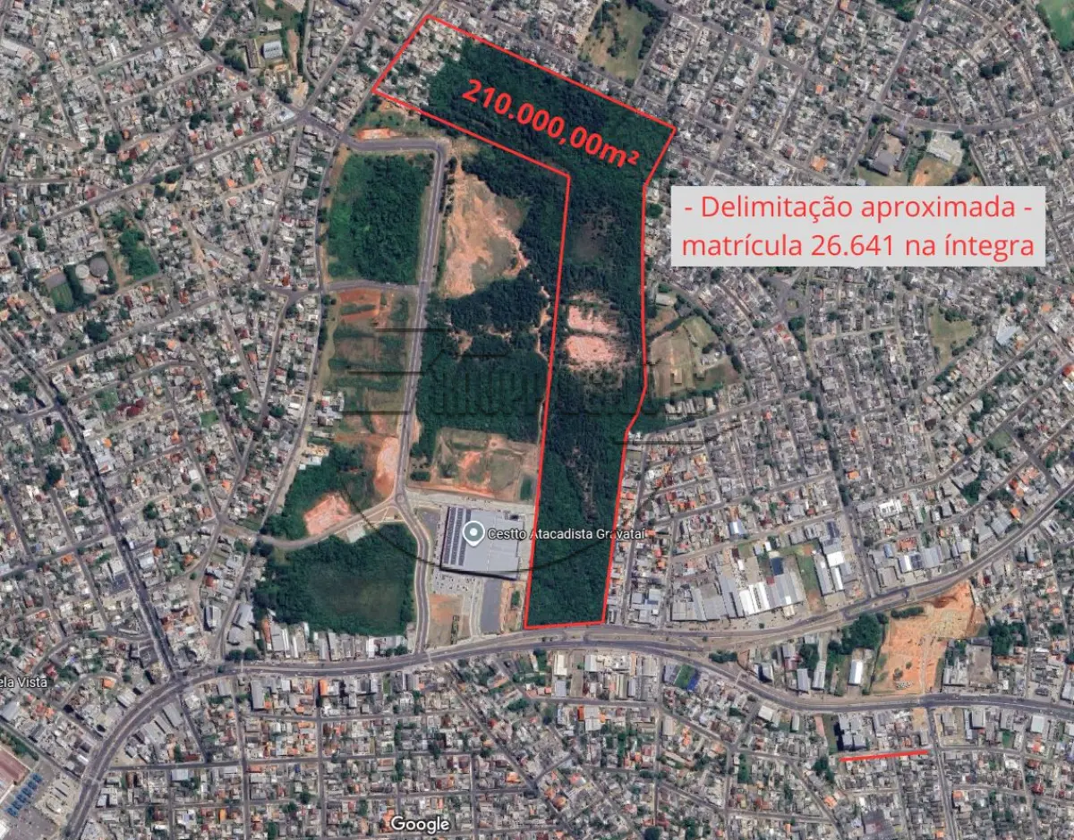 LOTE 001 - (GRAVATAÍ/RS) Parte ideal correspondente a 25% de um terreno de 210.000,00m², com frente para a Av. Dorival Cândido Luz de Oliveira
