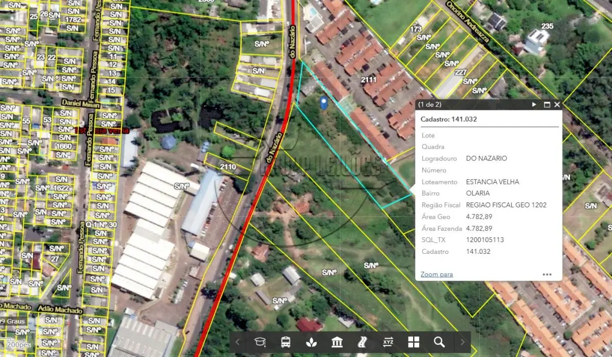 LOTE 005 - (CANOAS/RS) 88.45% de um terreno de 4.782,89m² na Estrada do Nazário - sobre o imóvel há incorporação imobiliária composta por 06 prédios residenciais