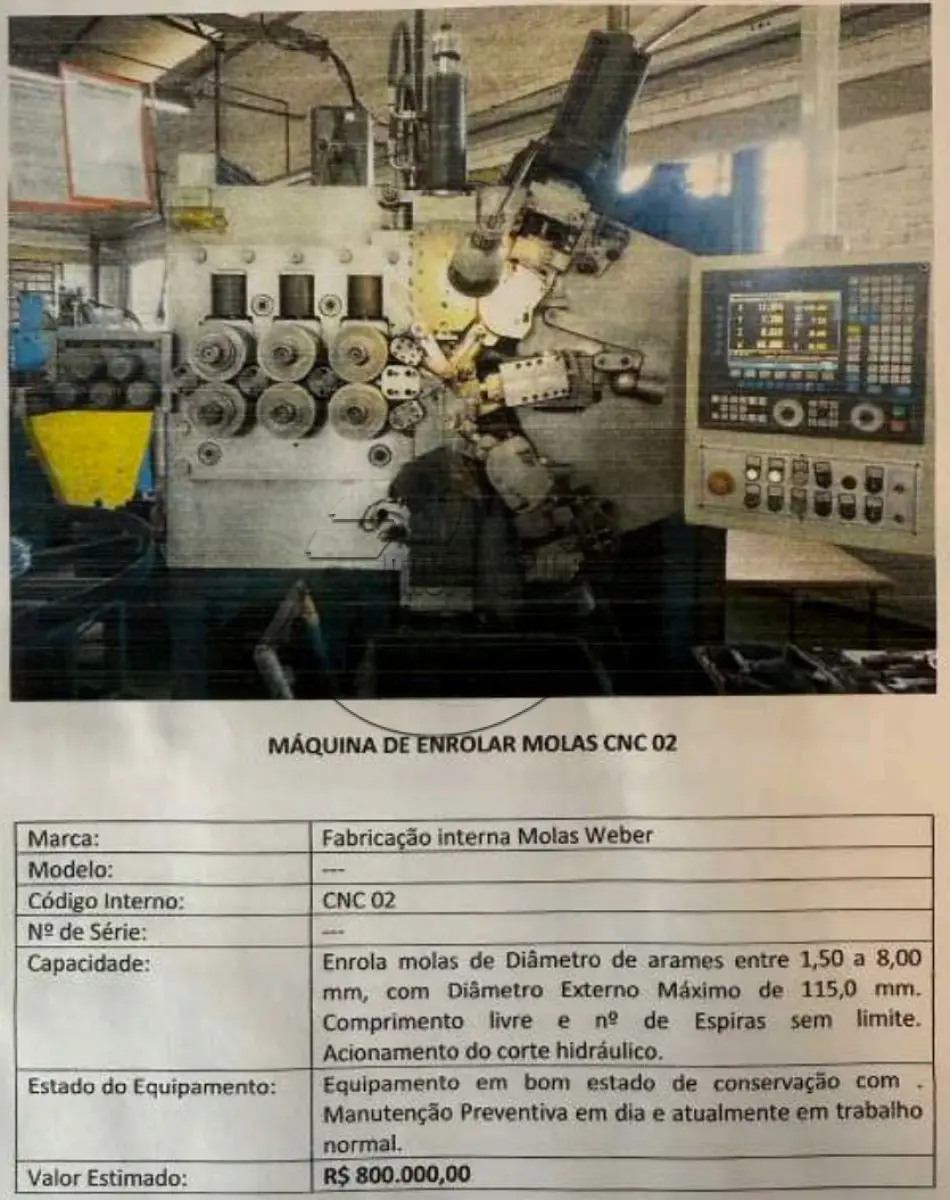 LOTE 005 - **Máquina de enrolar molas