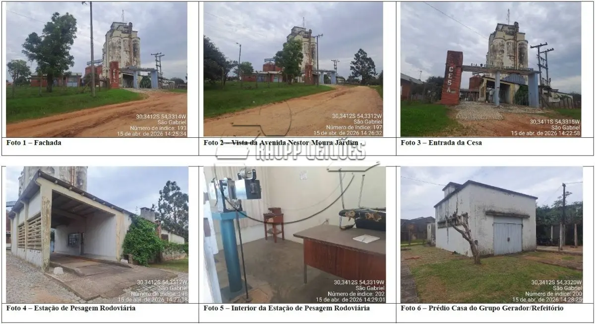 LOTE 001 - (SÃO GABRIEL/RS) Área de terras c/ 19.365,52m², c/ benfeitorias - COMPLEXO IND. DA CESA