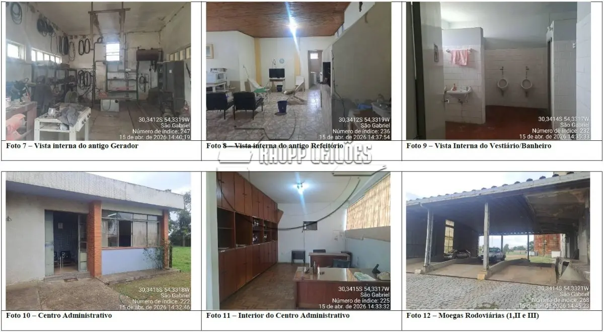 LOTE 001 - (SÃO GABRIEL/RS) Área de terras c/ 19.365,52m², c/ benfeitorias - COMPLEXO IND. DA CESA