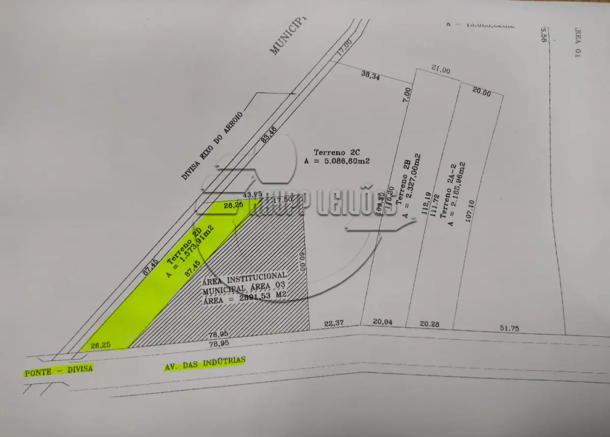 LOTE 001 - 02ª DATA | (CACHOEIRINHA/RS) Um terreno urbano de 1.573,91m², na Av. das Indústrias (POSSIBILIDADE DE PARCELAMENTO)