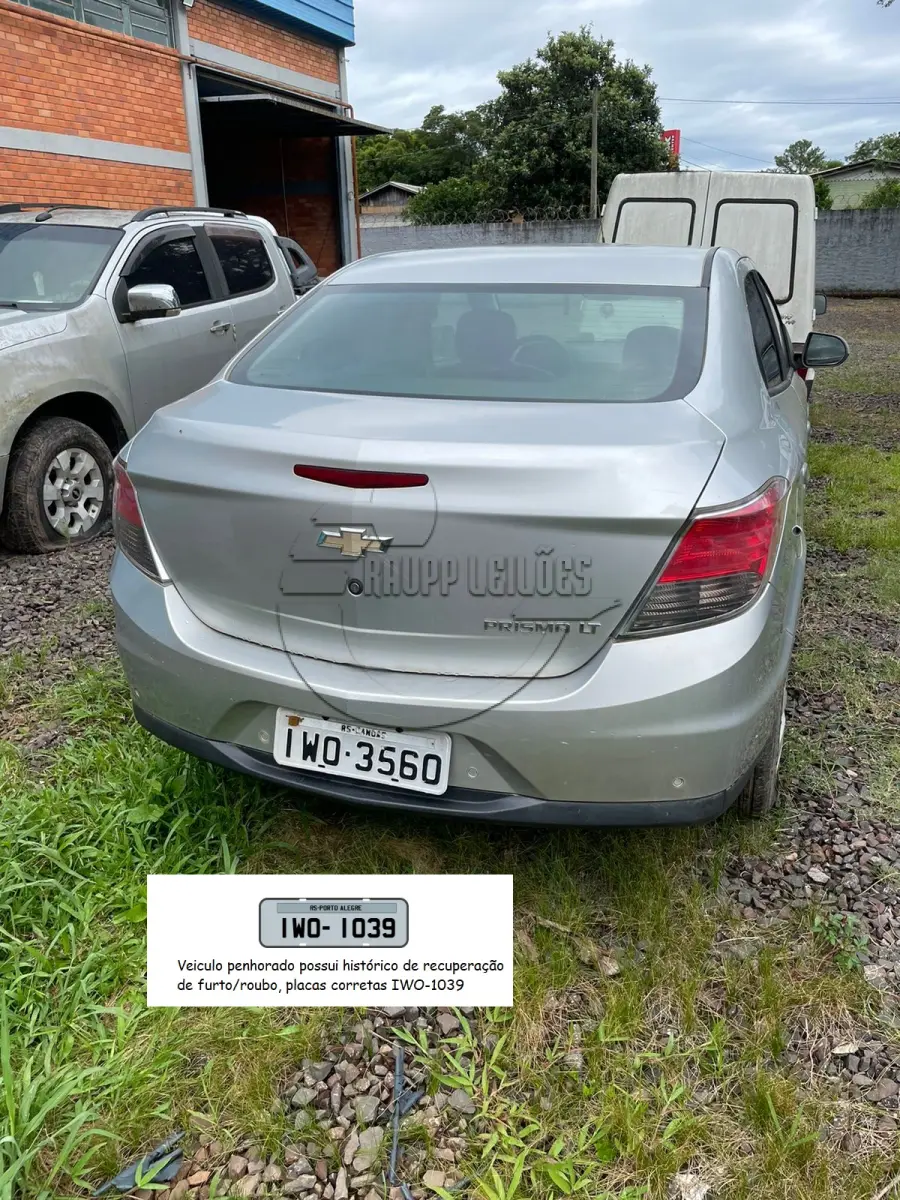 LOTE 019 - Um veículo CHEV/PRISMA 1.4MT LT, ano/modelo 2015/2015