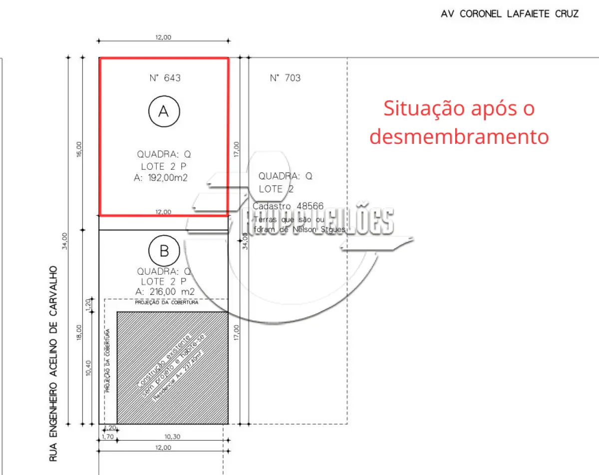 LOTE 004 - 02ª DATA | (CANOAS/RS) Um terreno comercial, a ser desmembrado, c/ 192,00m², no Bairro Estância Velha