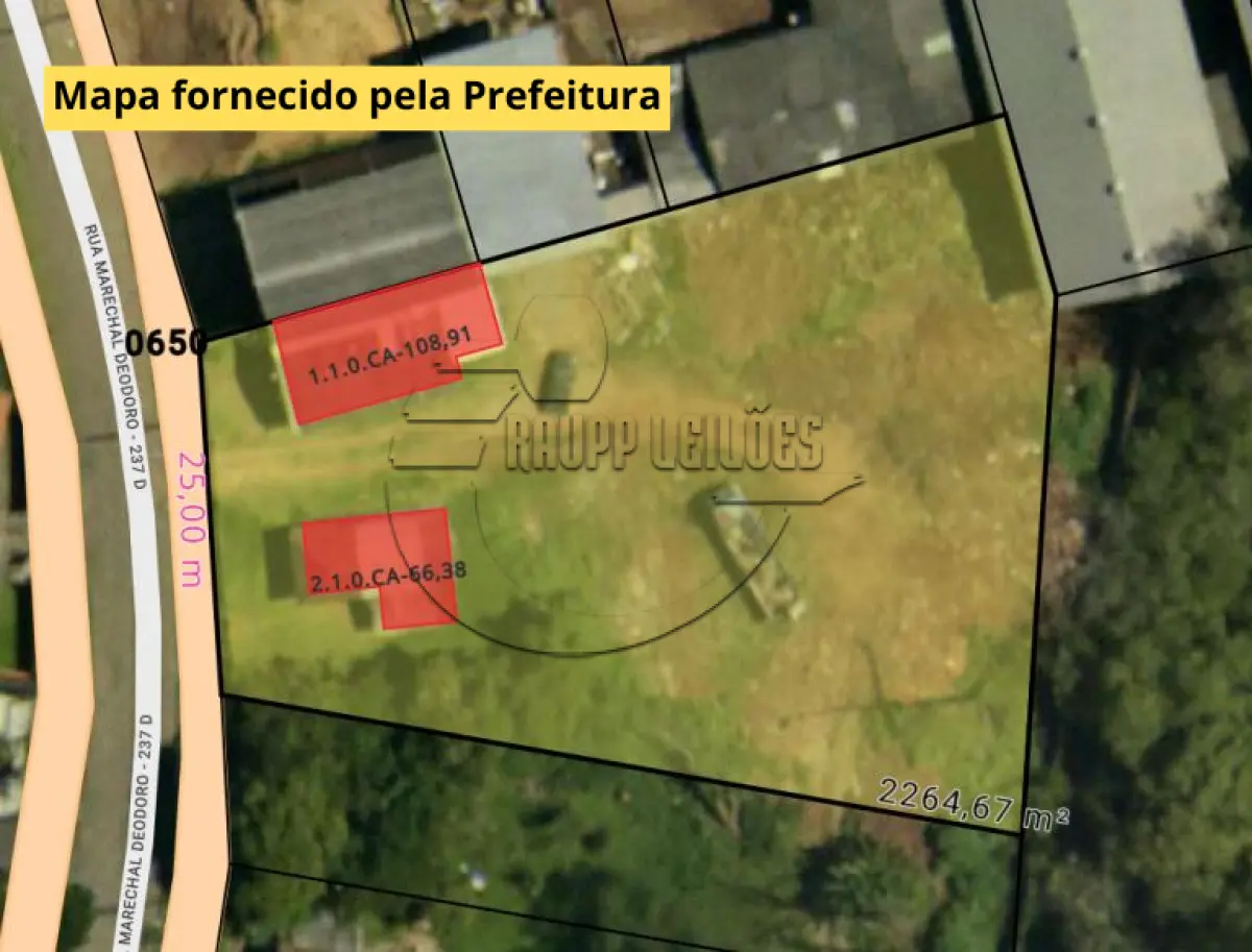 LOTE 010 - (GRAVATAÍ/RS) Um terreno de aproximadamente 2.300,00m², c/ benfeitorias, no Bairro Barnabé