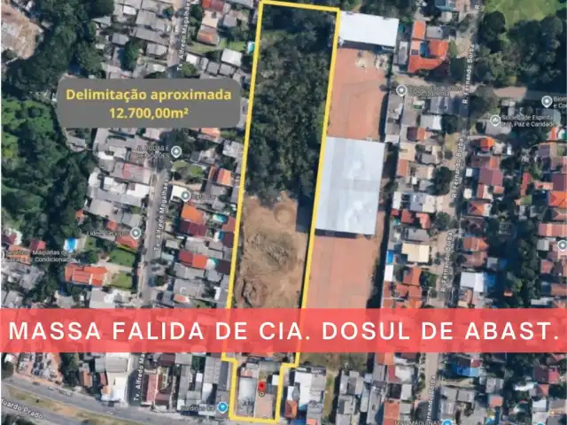 LEILÃO JUDICIAL - UMA ÁREA DE TERRAS DE 12.700M², C/ BENFEITORIAS, EM POA/RS
