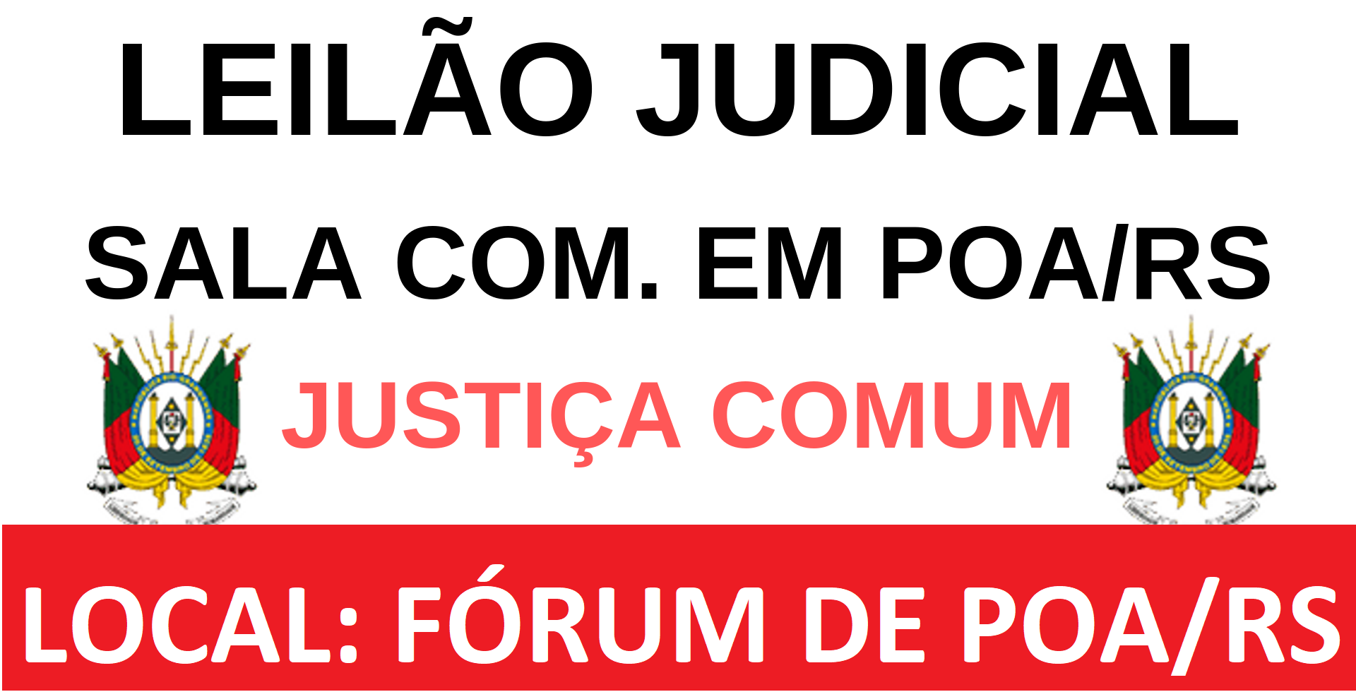 LEILÃO JUDICIAL - SALA COMERCIAL EM POA/RS