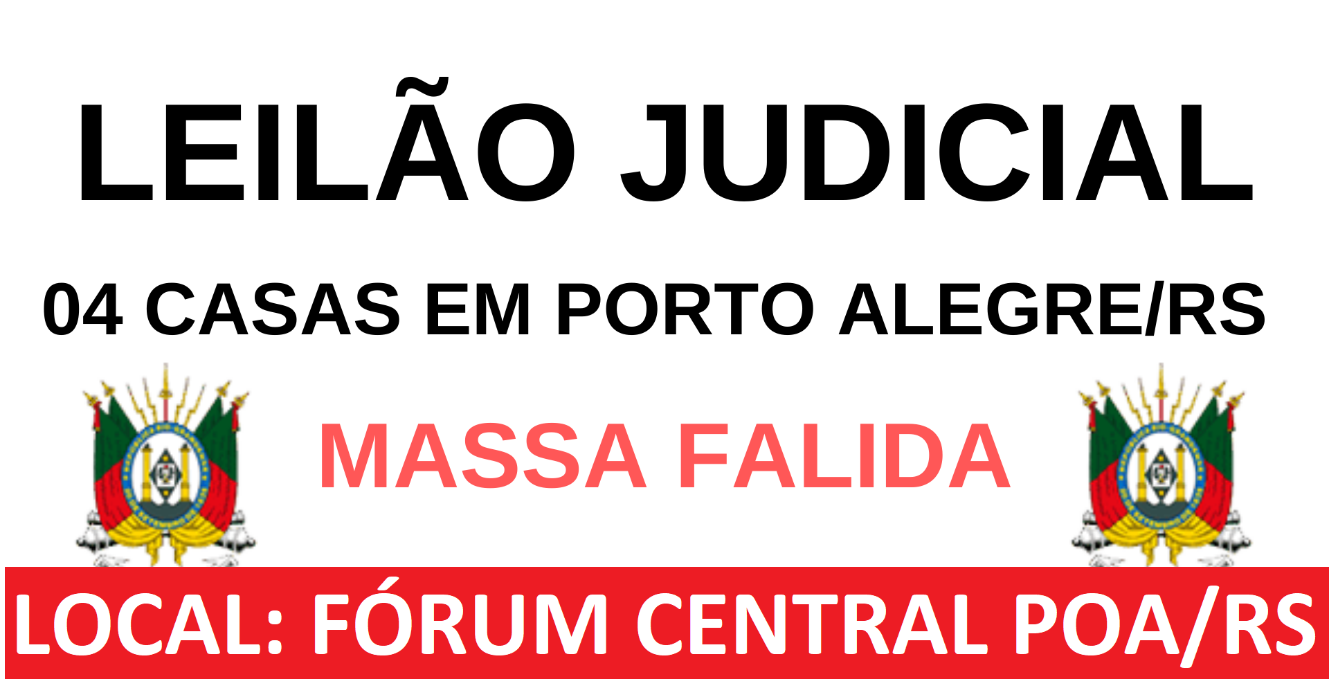 LEILÃO JUDICIAL - 04 CASAS EM PORTO ALEGRE/RS